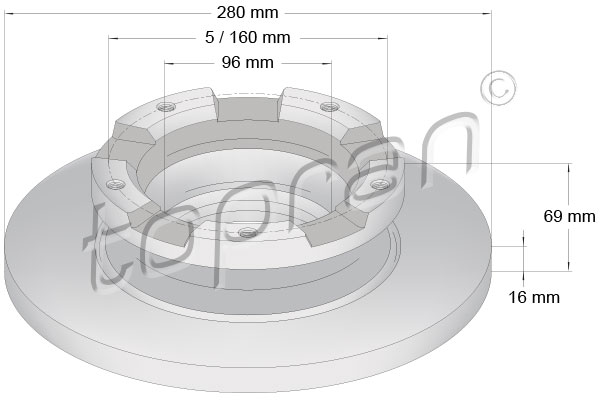 Tarcza hamulcowa TOPRAN 303 971