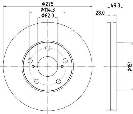 Tarcza hamulcowa HELLA 8DD 355 104-931