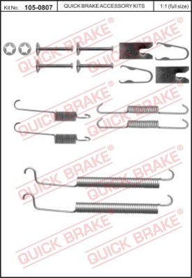 Zestaw dodatków do szczęk hamulcowych QUICK BRAKE 105-0807