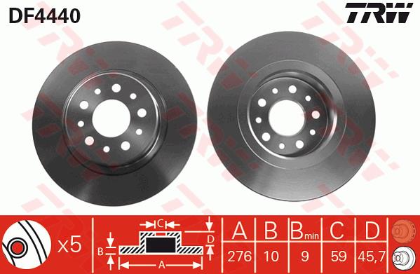 Tarcza hamulcowa TRW DF4440