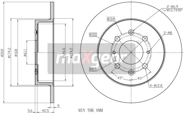 Tarcza hamulcowa MAXGEAR 19-3189