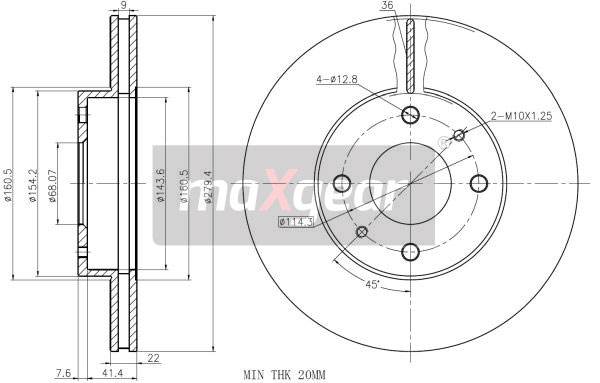 Tarcza hamulcowa MAXGEAR 19-0735