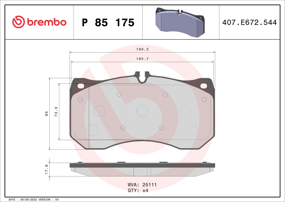 Klocki hamulcowe BREMBO P 85 175