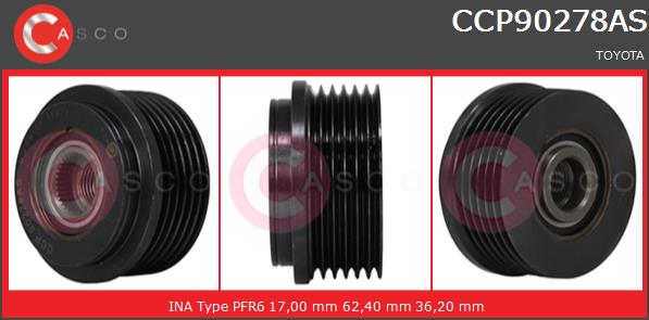 Koło pasowe alternatora CASCO CCP90278AS