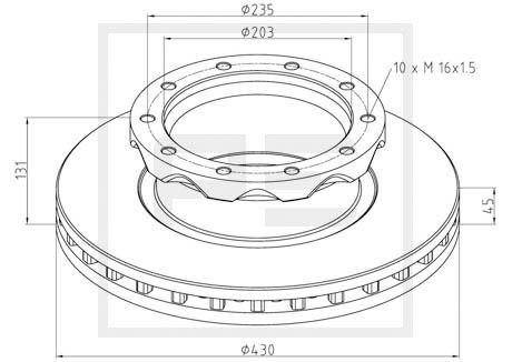 Tarcza hamulcowa PE AUTOMOTIVE 466.102-00A