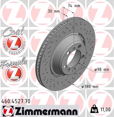 Tarcza hamulcowa ZIMMERMANN 460.4527.70