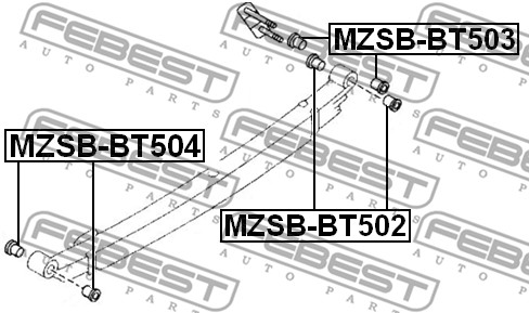 Tuleja pióra resora FEBEST MZSB-BT503