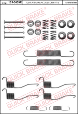 Zestaw dodatków do szczęk hamulcowych QUICK BRAKE 105-0639R