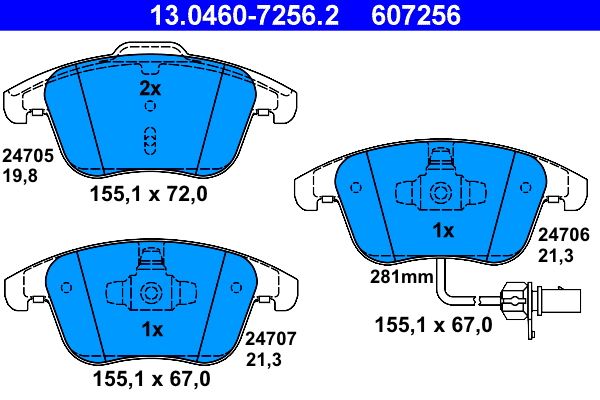 Klocki hamulcowe ATE 13.0460-7256.2