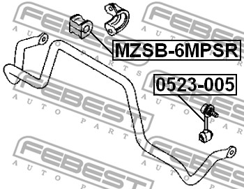 Guma stabilizatora FEBEST MZSB-6MPSR