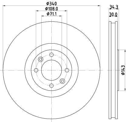 Tarcza hamulcowa HELLA PAGID 8DD 355 119-641