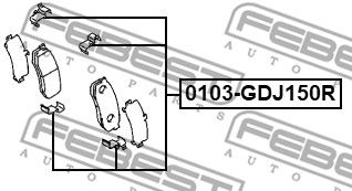Zestaw akcesoriów montażowych  klocków hamulcowych FEBEST 0103-GDJ150R