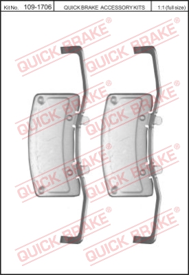 Zestaw akcesoriów montażowych  klocków hamulcowych QUICK BRAKE 109-1706