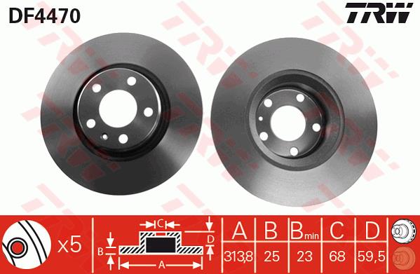 Tarcza hamulcowa TRW DF4470