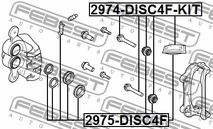 Zestaw naprawczy zacisku FEBEST 2975-DISC4F