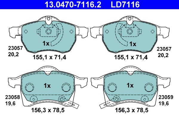 Klocki hamulcowe ATE 13.0470-7116.2