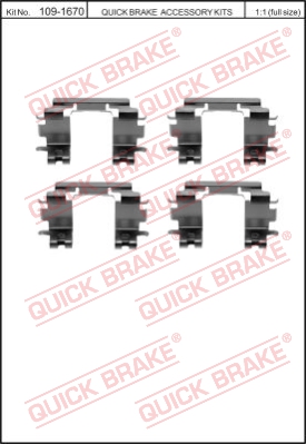 Zestaw akcesoriów montażowych  klocków hamulcowych QUICK BRAKE 109-1670