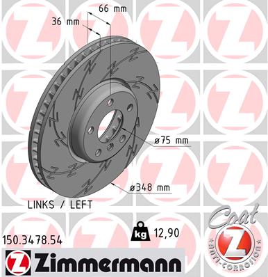 Tarcza hamulcowa ZIMMERMANN 150.3478.54