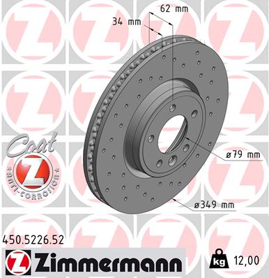 Tarcza hamulcowa ZIMMERMANN 450.5226.52