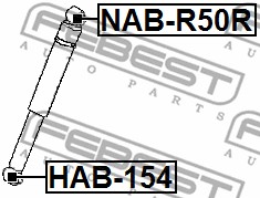 Tuleja montażowa amortyzatora FEBEST NAB-R50R