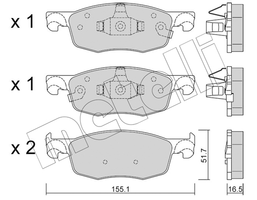Klocki hamulcowe METELLI 22-1282-0