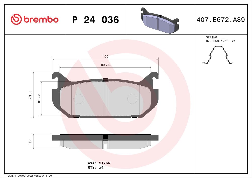 Klocki hamulcowe BREMBO P 24 036