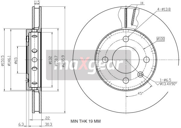 Tarcza hamulcowa MAXGEAR 19-2856