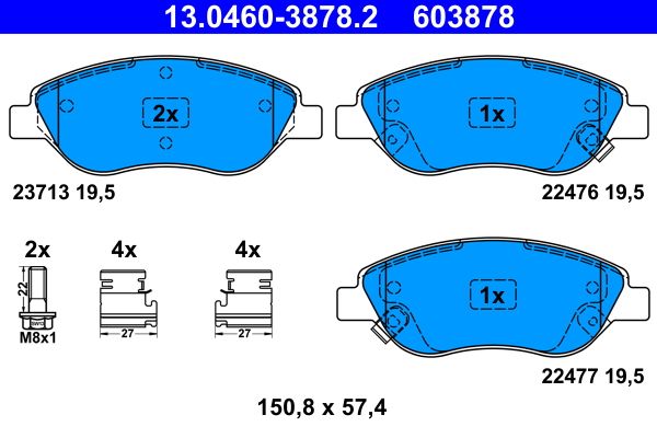 Klocki hamulcowe ATE 13.0460-3878.2