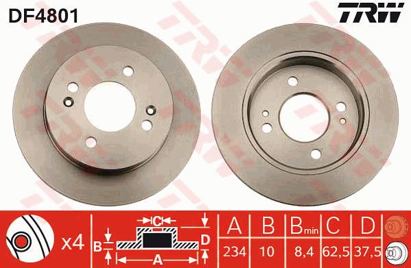 Tarcza hamulcowa TRW DF4801