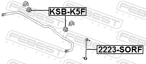 Zawieszenie, stabilizator FEBEST KSB-K5F