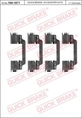 Zestaw akcesoriów montażowych  klocków hamulcowych QUICK BRAKE 109-1871