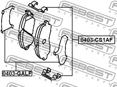 Zestaw akcesoriów montażowych  klocków hamulcowych FEBEST 0403-CS1AF