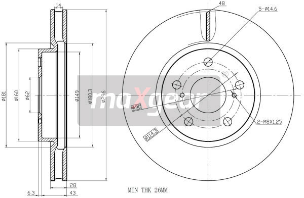 Tarcza hamulcowa MAXGEAR 19-2281