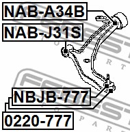 Tuleja wahacza FEBEST NAB-A34B