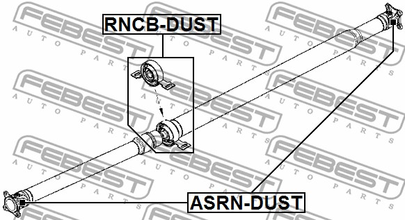 Łożysko centralne wału napędowego FEBEST RNCB-DUST