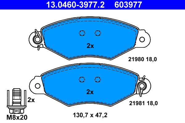 Klocki hamulcowe ATE 13.0460-3977.2