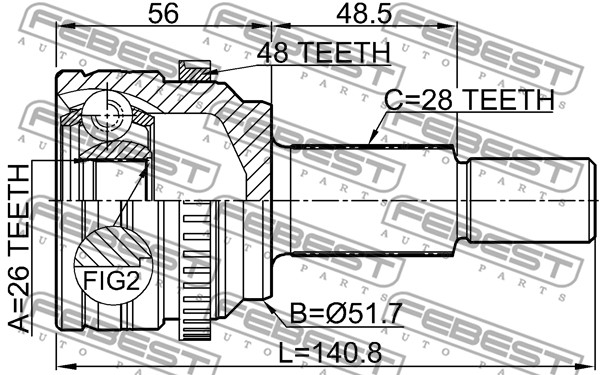 Przegub FEBEST 0510-CX5A48R