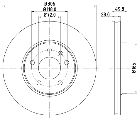 Tarcza hamulcowa HELLA 8DD 355 127-801
