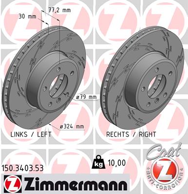 Tarcza hamulcowa ZIMMERMANN 150.3403.53