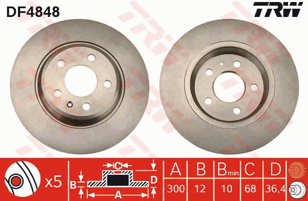 Tarcza hamulcowa TRW DF4848