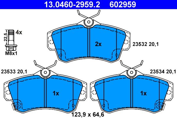 Klocki hamulcowe ATE 13.0460-2959.2