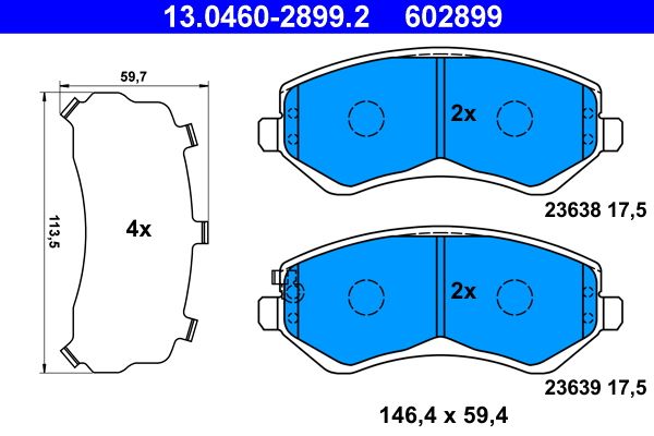 Klocki hamulcowe ATE 13.0460-2899.2