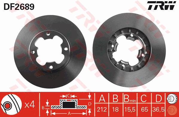 Tarcza hamulcowa TRW DF2689