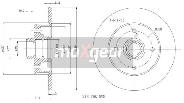 Tarcza hamulcowa MAXGEAR 19-0753