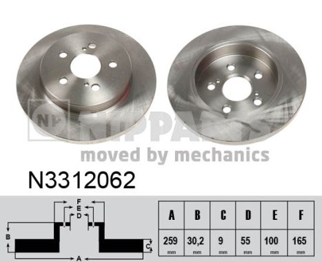 Tarcza hamulcowa NIPPARTS N3312062