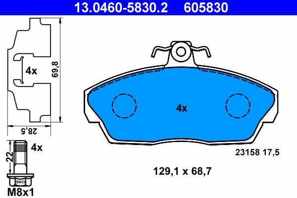 Klocki hamulcowe ATE 13.0460-5830.2