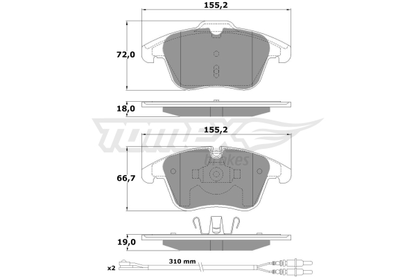 Klocki hamulcowe TOMEX BRAKES TX 16-55