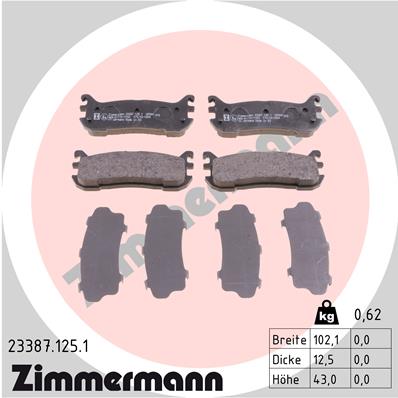 Klocki hamulcowe ZIMMERMANN 23387.125.1