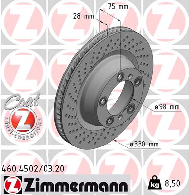 Tarcza hamulcowa ZIMMERMANN 460.4502.20