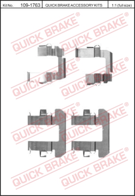 Zestaw akcesoriów montażowych  klocków hamulcowych QUICK BRAKE 109-1763